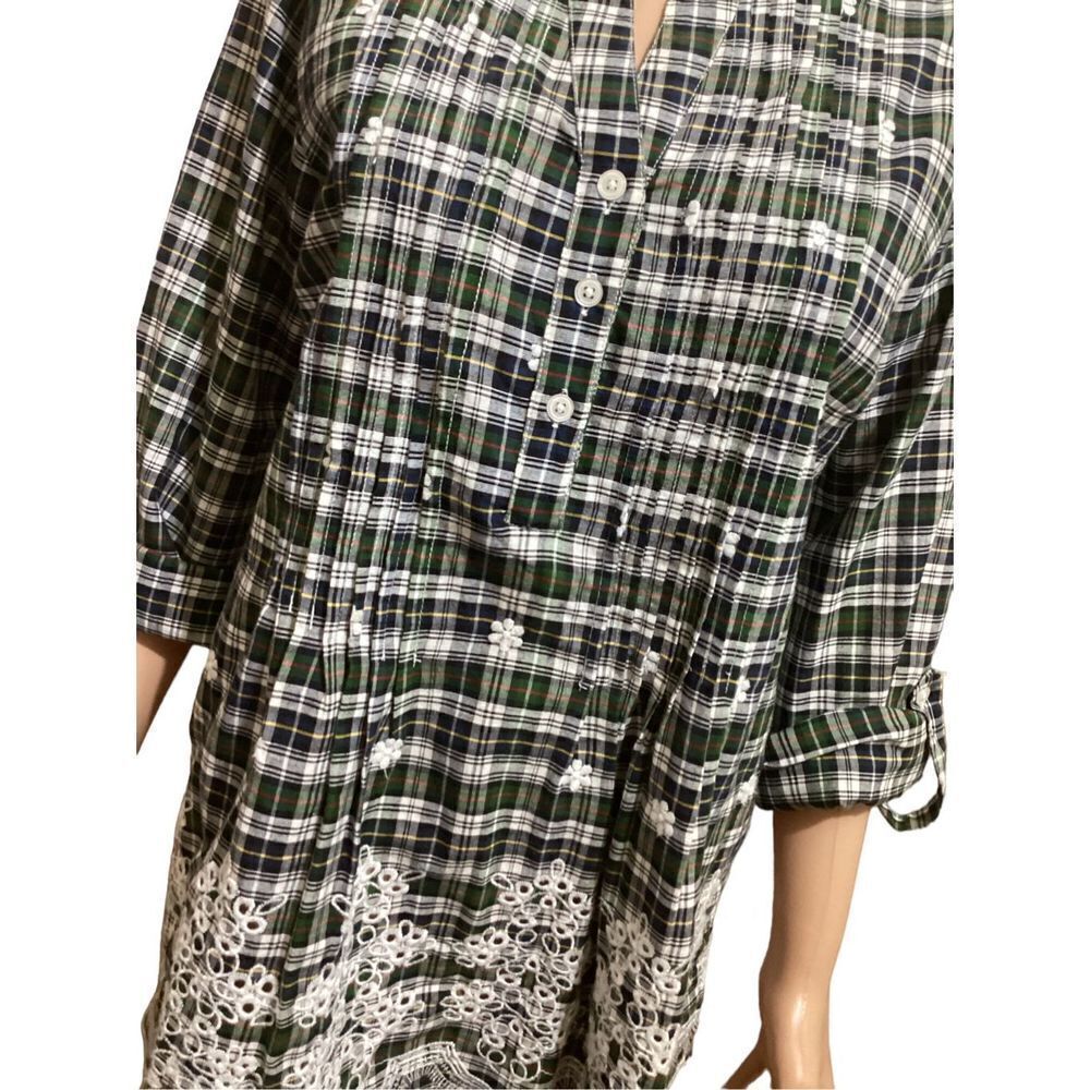 American Sweetheart Plaid & Lace Tunic Top M - Picture 6 of 10